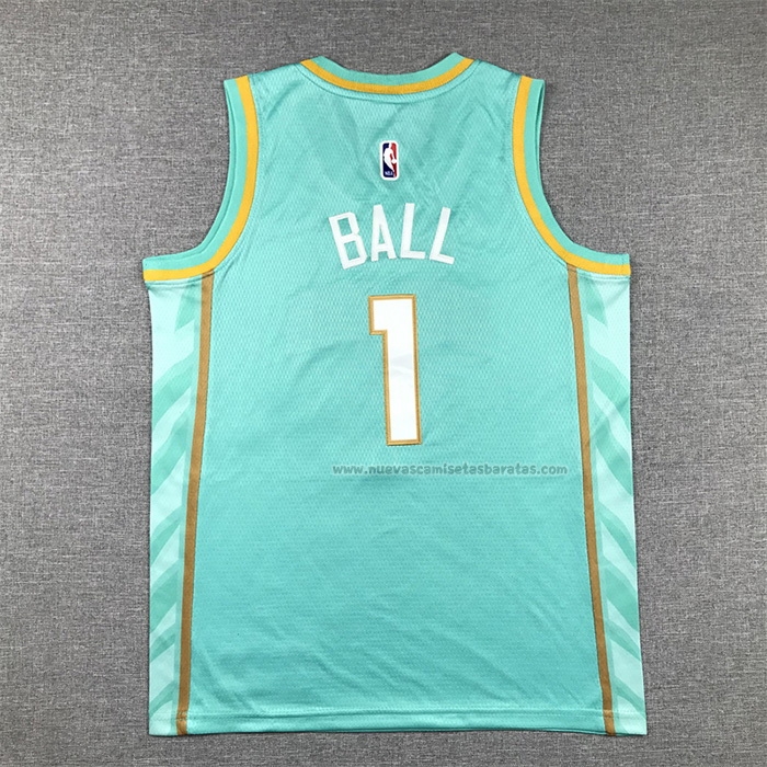 Camiseta Nino Charlotte Hornets Lamelo Ball NO 1 Ciudad 2023-24 Verde